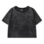 Women's Vintage Washed Crop T-Shirt – Soft 100% Cotton Streetwear Tee