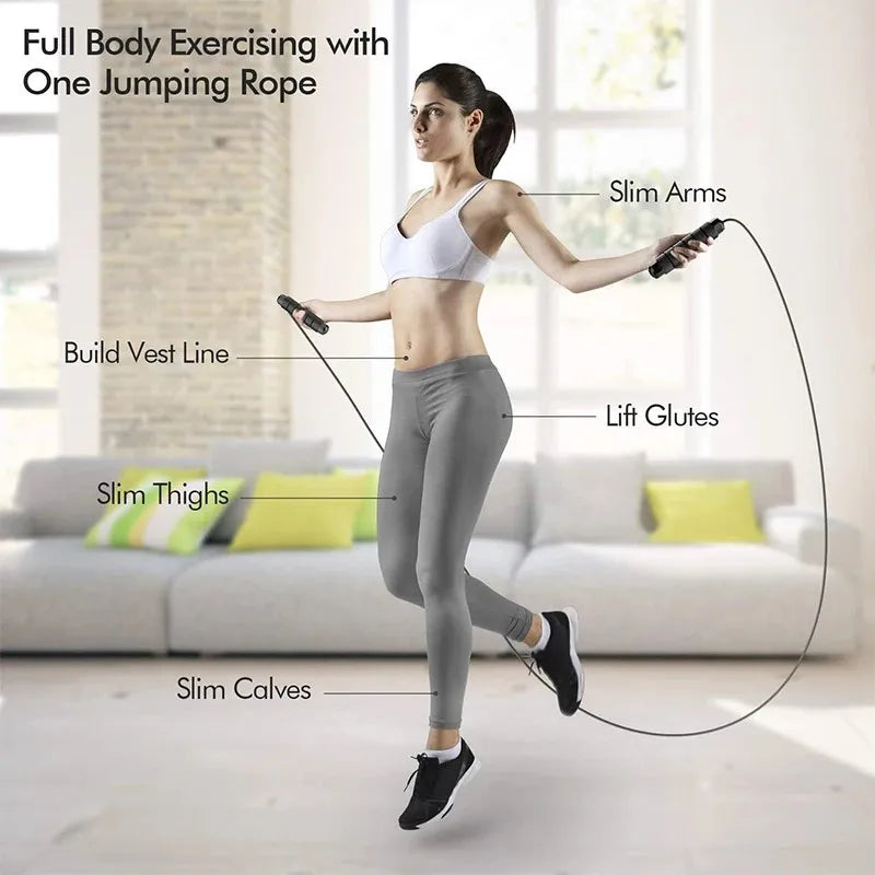 Tangle-Free Jump Rope with Ball Bearing Swivels – Unisex