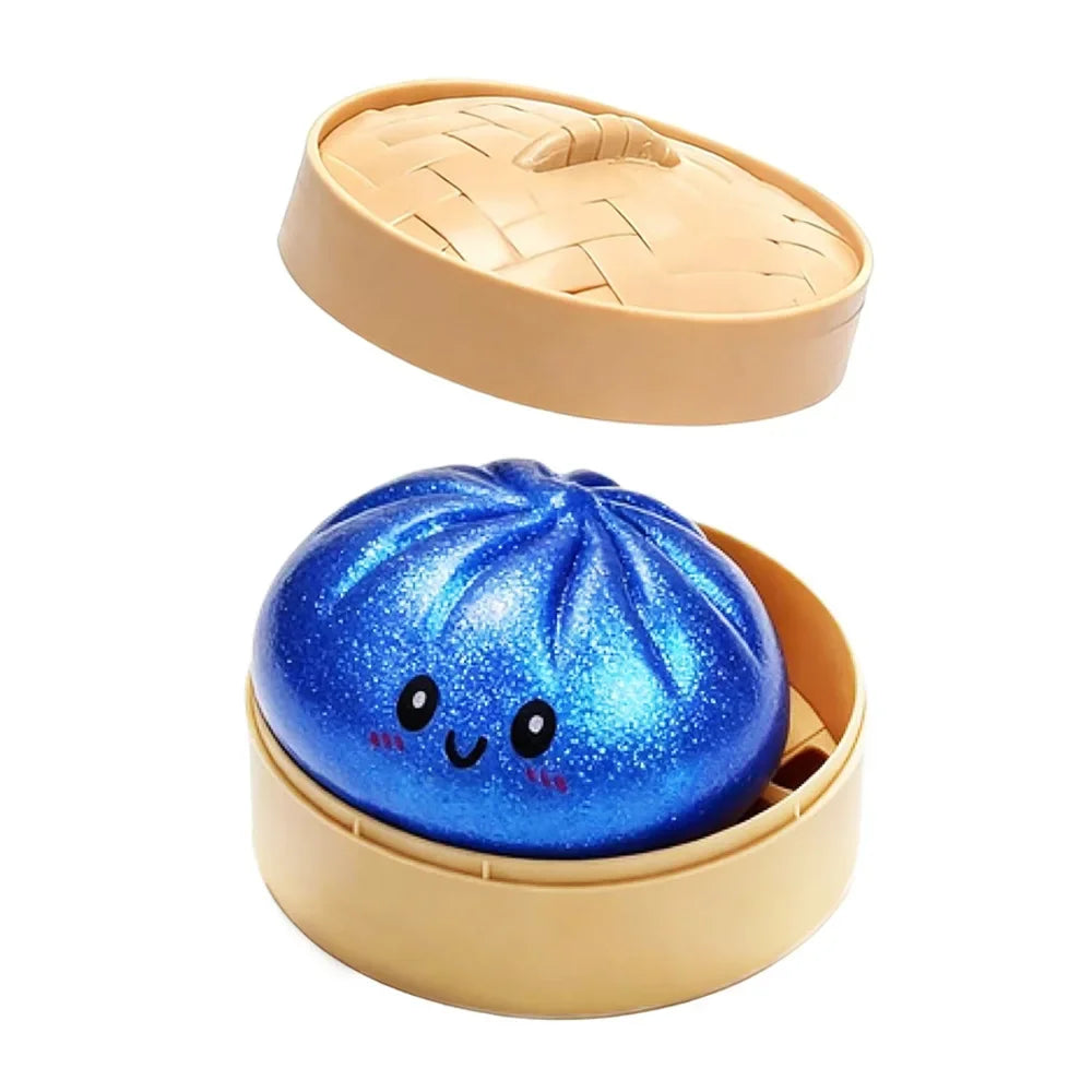Halloween Ghost Dumpling Squishy Toy — Stress Relief Fidget with Steamer Set