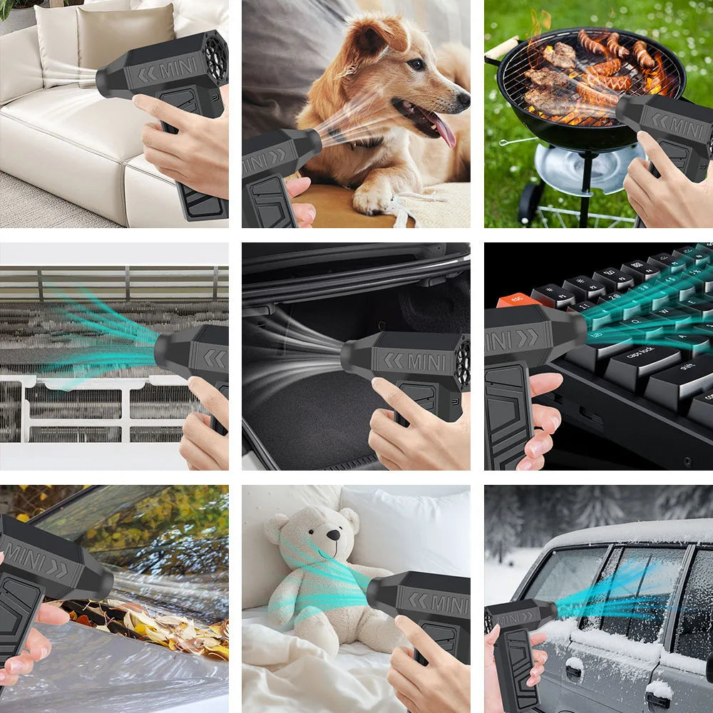 Mini Turbo Fan & Electric Air Duster | 130,000 RPM Wireless Jet Blower