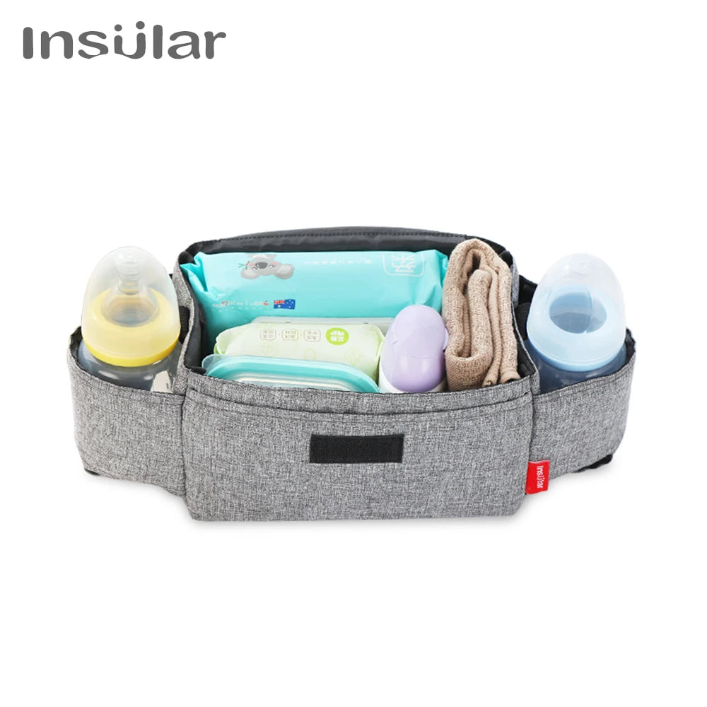 Insulated Diaper Bag with Bottle Warmer Pocket — Stroller-Ready Bag