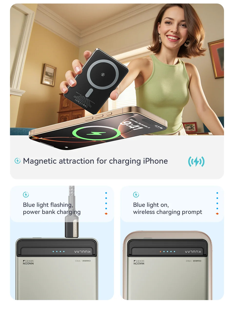 Magnetic Power Bank – 10,000mAh Portable Charger