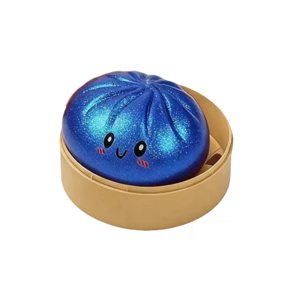 Giant Squishy Dumpling Stress Toy — Soft TPR with Bamboo Steamer