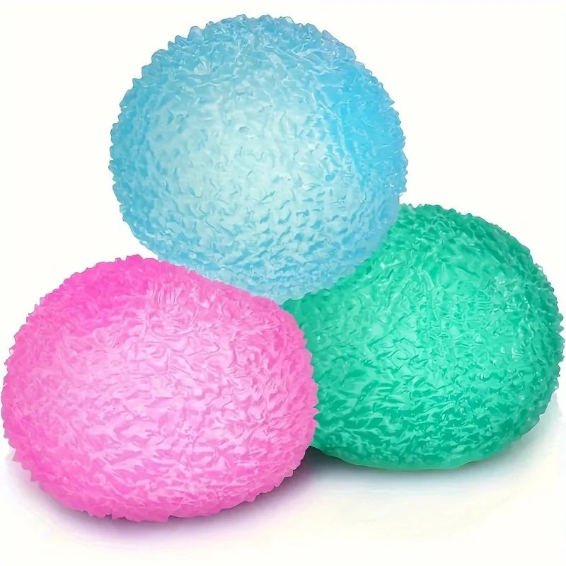 Multicolor Texture Ice Ball Squishy Fidget Toy — Soft Squeeze Stress Ball