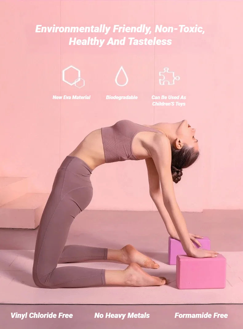 EVA Foam Yoga Blocks – Pilates & Stretching Support Bricks
