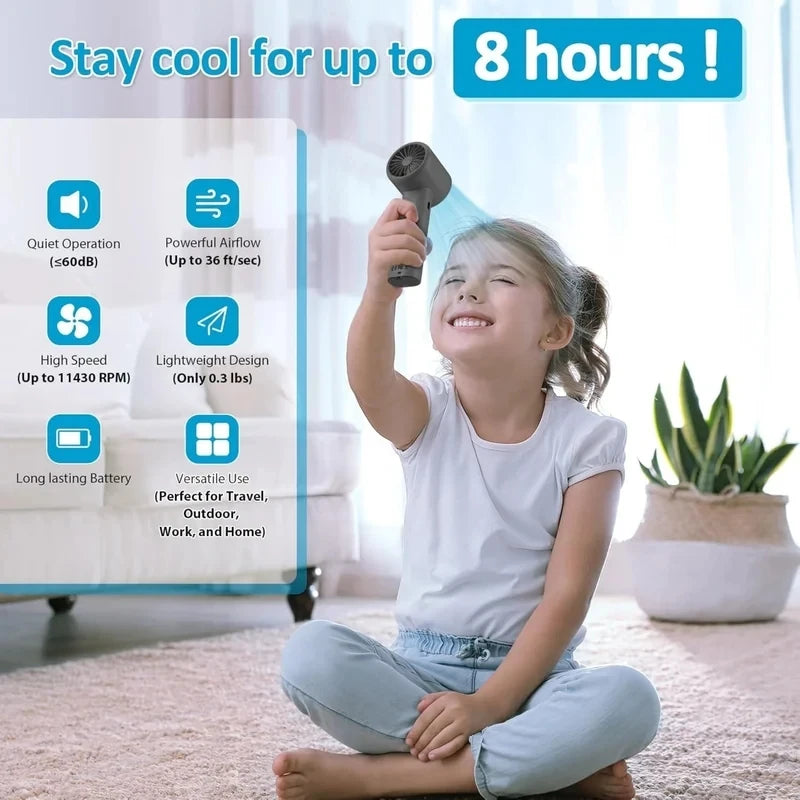 Mini Bladeless Handheld Fan | 120 Wind Speeds | USB Rechargeable Eyelash Fan