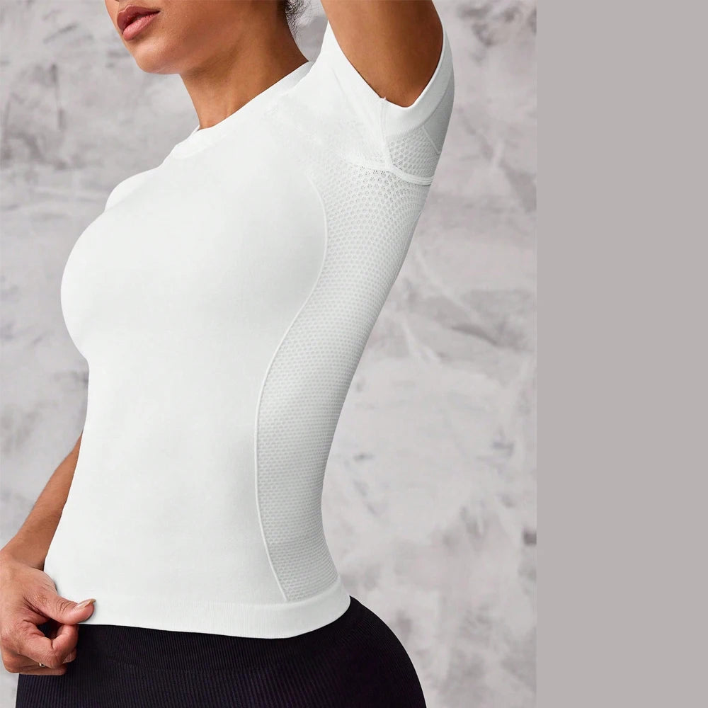 Women's Short-Sleeve Sports Top – Breathable Quick-Dry Running & Yoga Tee