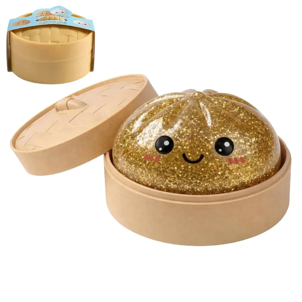 Halloween Ghost Dumpling Squishy Toy — Stress Relief Fidget with Steamer Set