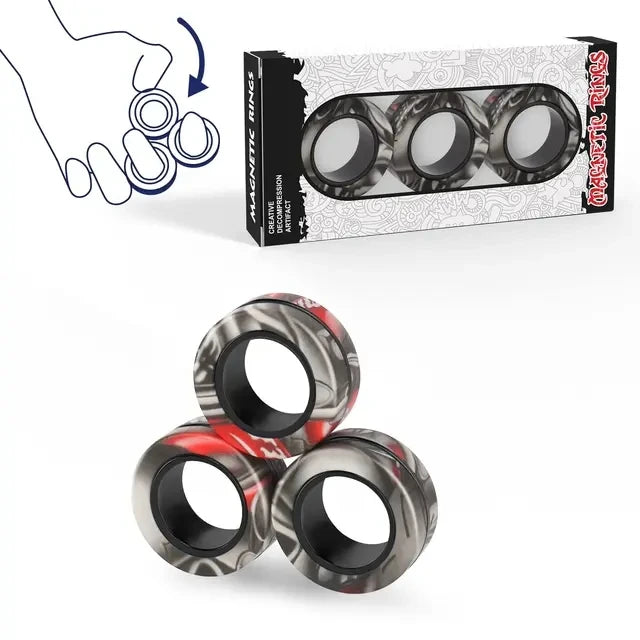 Magnetic Spinner Rings Fidget Set – 3PCS Gift Pack