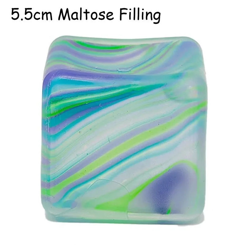 Rainbow Marbled Squishy Cube — Slow-Rise Stress Relief
