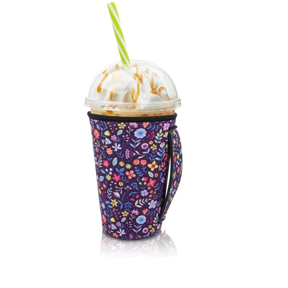 Neoprene Iced Coffee Sleeve with Handle – Fits 30–32oz Cups
