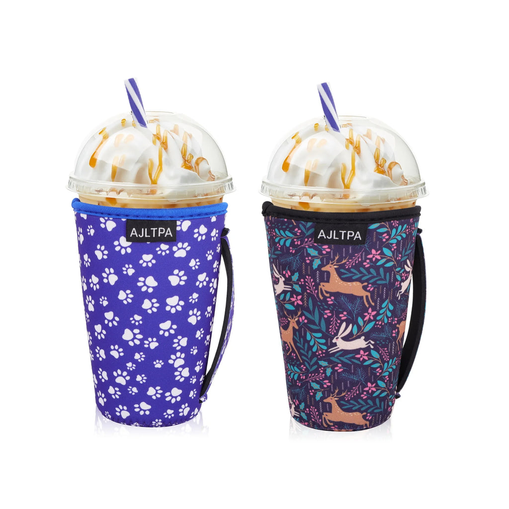 Neoprene Iced Coffee Sleeve with Handle – Fits 30–32oz Cups