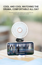 Portable Neck Fan with Phone Stand & LED Display