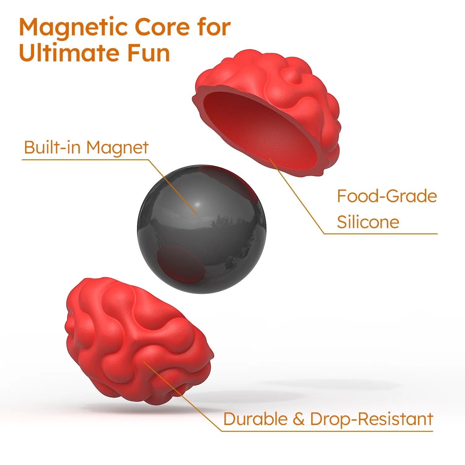 Magnetic Silicone Fidget Balls – Stress Relief & Focus Toy