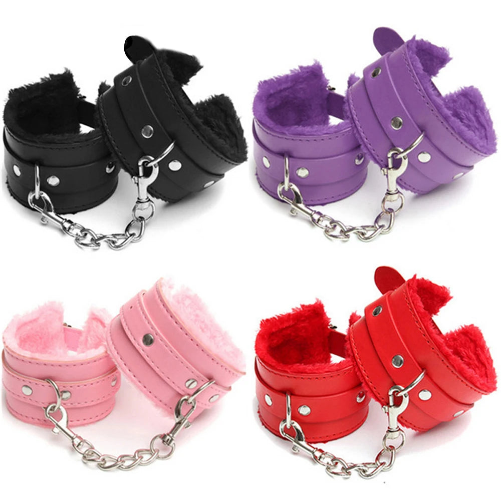 BDSM Bondage Set — Handcuffs & Ankle Cuffs