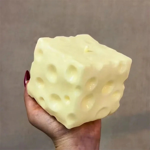 Jumbo Cheese Cube Stress Ball | Squishy Fidget Toy for Stress Relief & ASMR