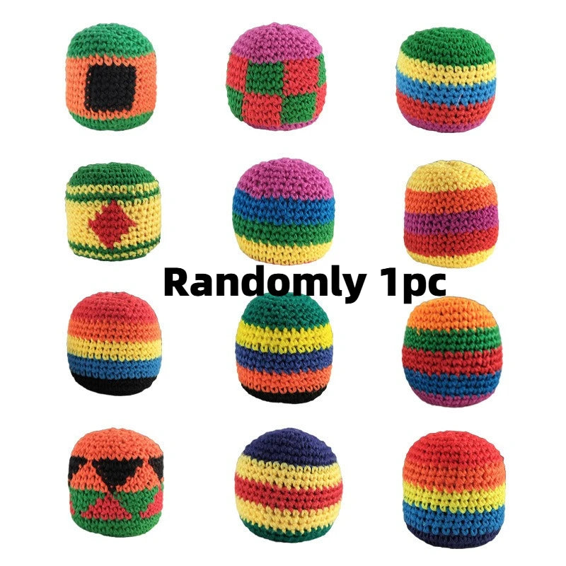 Handmade Knitted Hacky Sack Set — Wool & Ceramsite Footbags for Kids & Groups