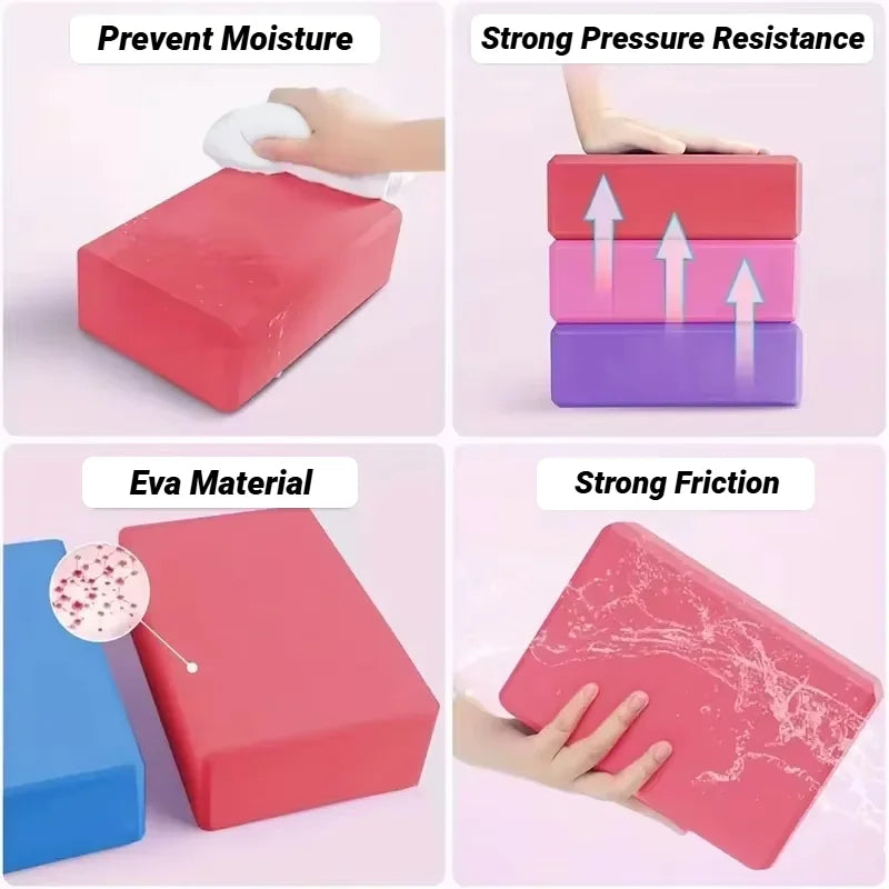 EVA Foam Yoga Blocks – Pilates & Stretching Support Bricks