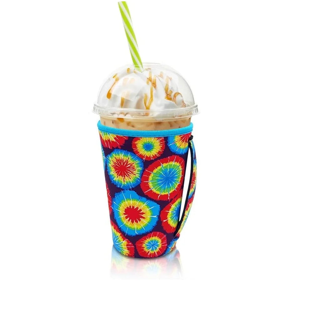 Neoprene Iced Coffee Sleeve with Handle – Fits 30–32oz Cups