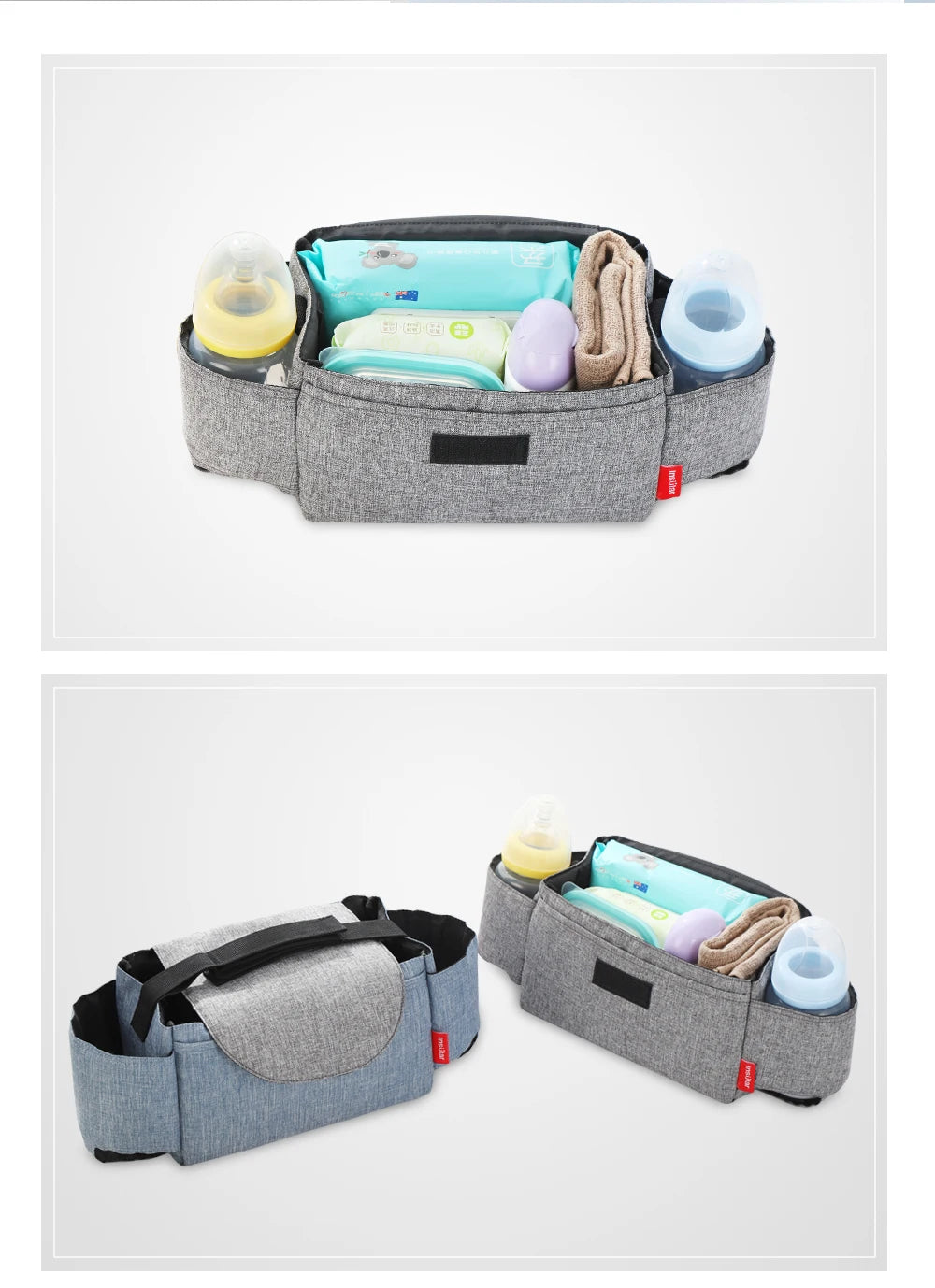 Insulated Diaper Bag with Bottle Warmer Pocket — Stroller-Ready Bag