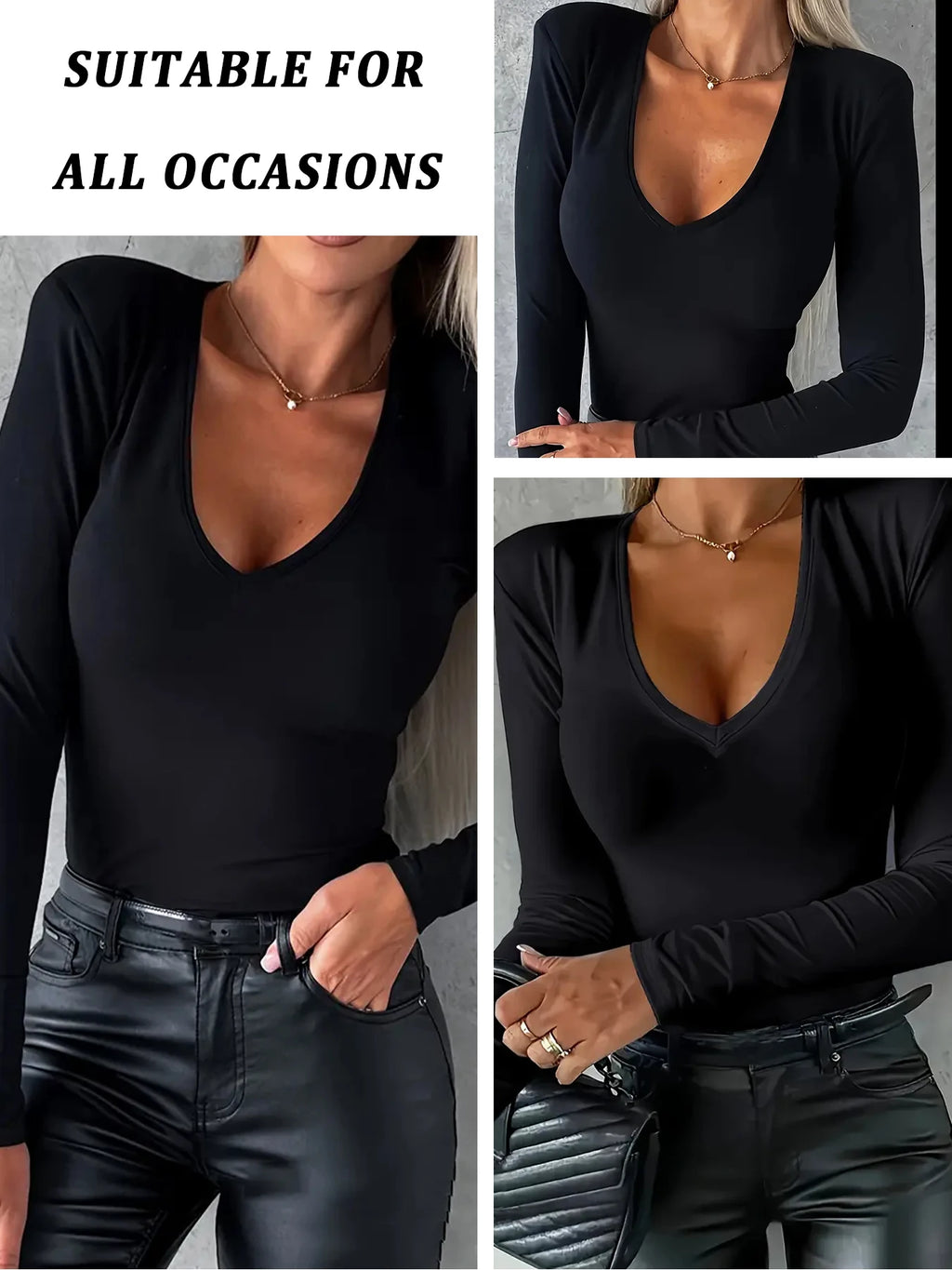Women's Long Sleeve V-Neck Athletic Tee