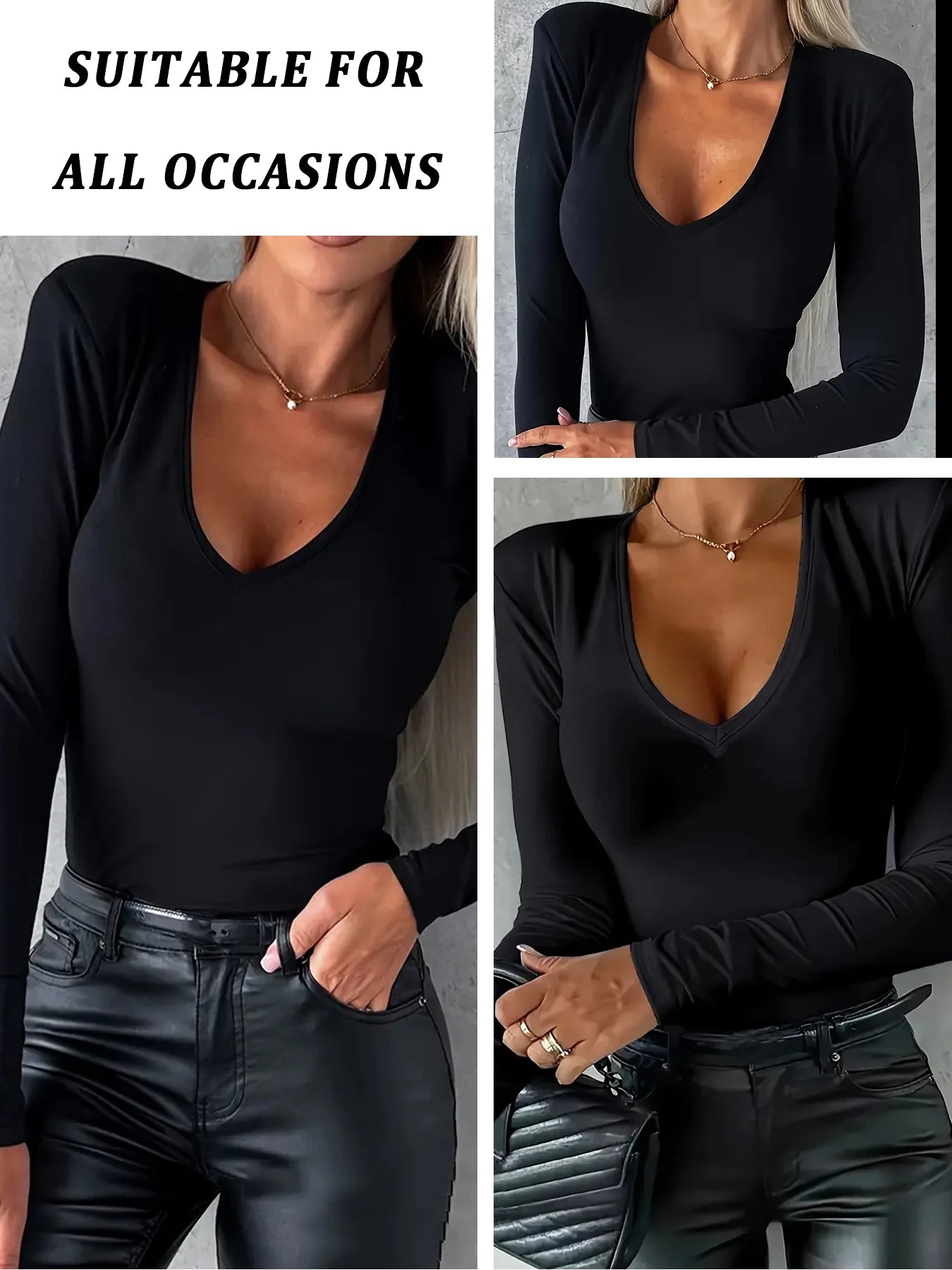 Women's Long Sleeve V-Neck Athletic Tee