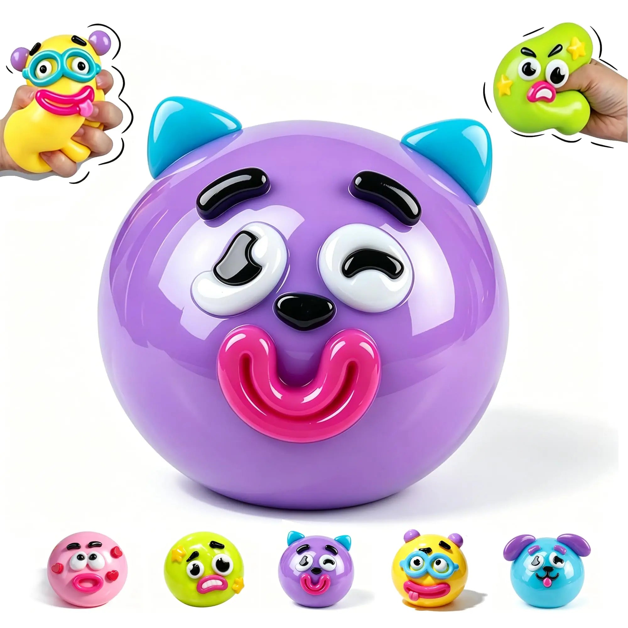 NEW Squishy Dog Face Toy — Slow Rise Stress Relief Squeeze Ball