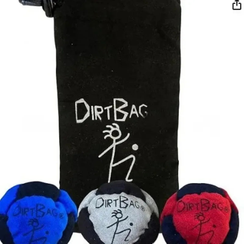 Classic Hacky Sack Single or 3-Pack | 8-Panel Footbag Set with Carry Pouch