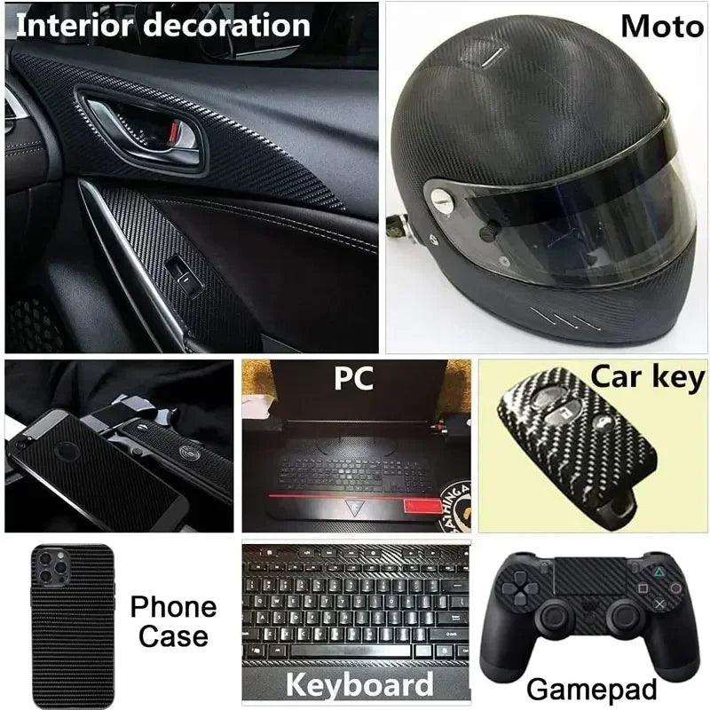 Gloss Black Carbon Fiber Vinyl Wrap