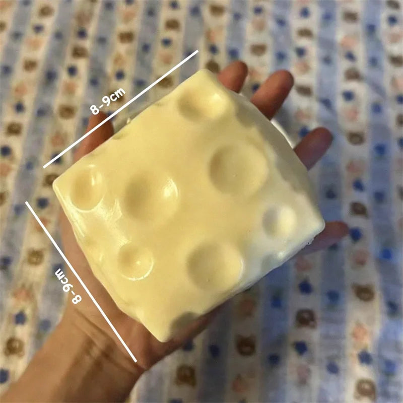 Jumbo Cheese Cube Stress Ball | Squishy Fidget Toy for Stress Relief & ASMR