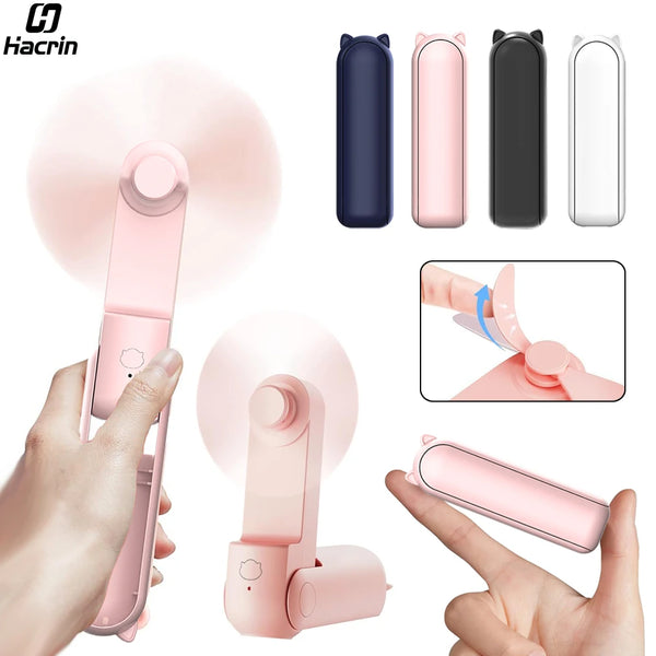 Pocket Fan with Power Bank – USB Rechargeable, Foldable & Ultra-Portable