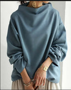 Women's Loose Turtleneck Long Sleeve Top