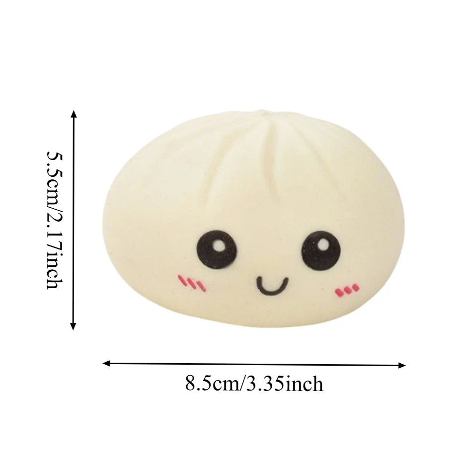 Giant Squishy Dumpling Stress Toy — Soft TPR with Bamboo Steamer
