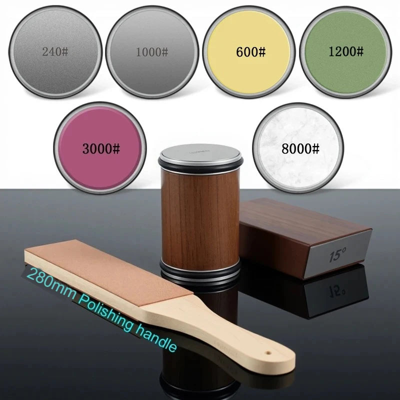 Professional Dual-Angle Knife Sharpening Kit | Roller Sharpener with Diamond Stones & Magnetic Holder