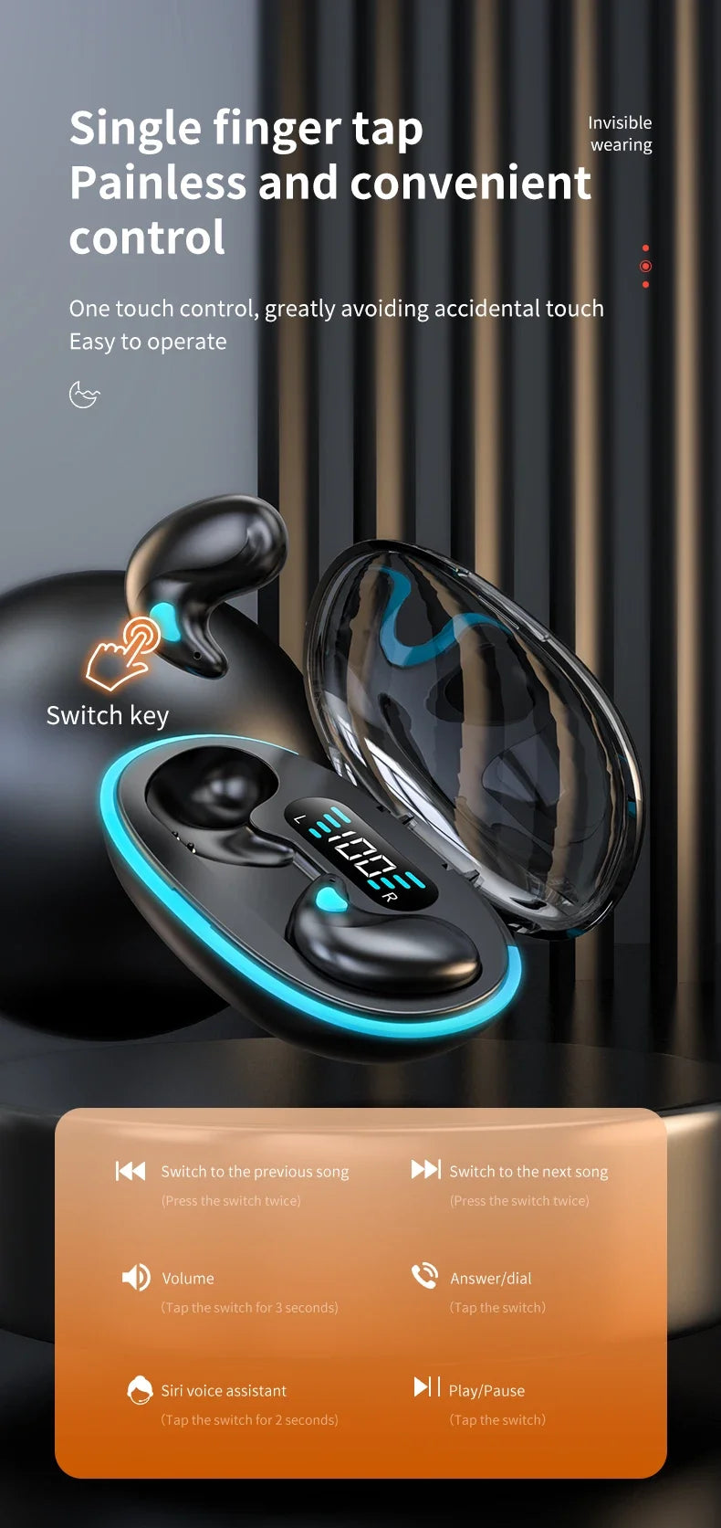 Wireless Bluetooth Sleep 5.3 Earbuds — IPX5 Waterproof Sport & Sleep Earphones with Mic | Base, PRO & Ultra