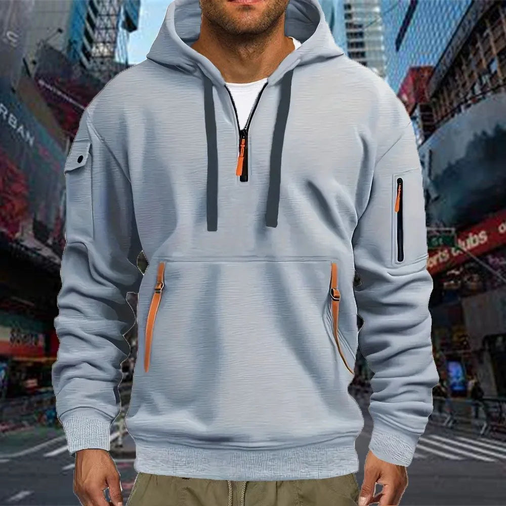 Men's Everyday Fleece Hoodie — Zip Pocket, Pull Rope & Plus Sizes Available