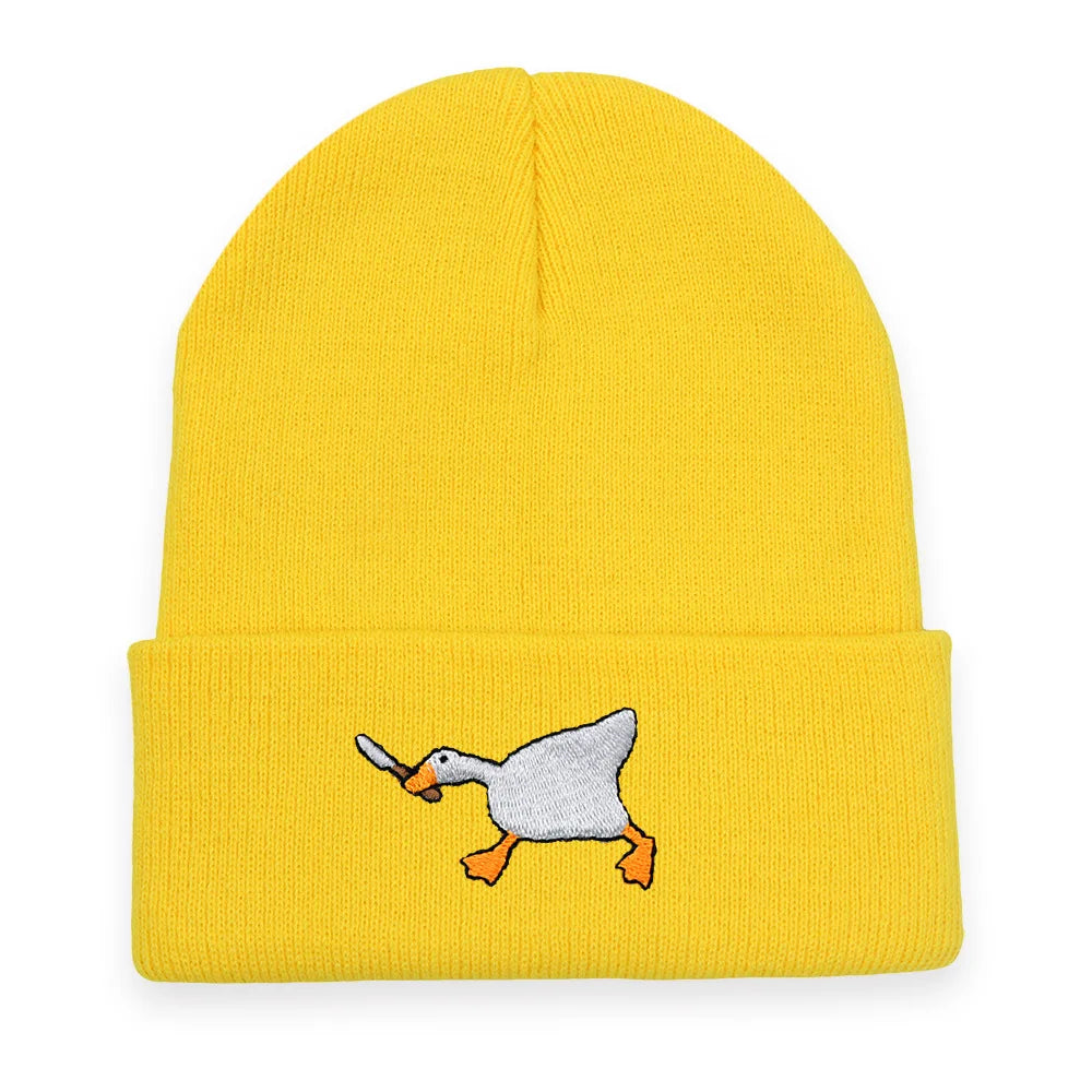 Big Goose Embroidered Knitted Beanie — Unisex Winter Hat | 17 Colors