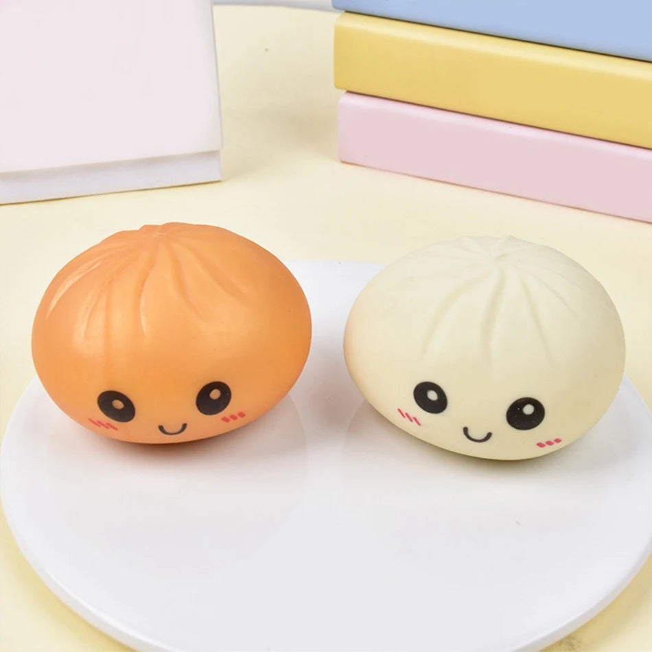 Giant Squishy Dumpling Stress Toy — Soft TPR with Bamboo Steamer