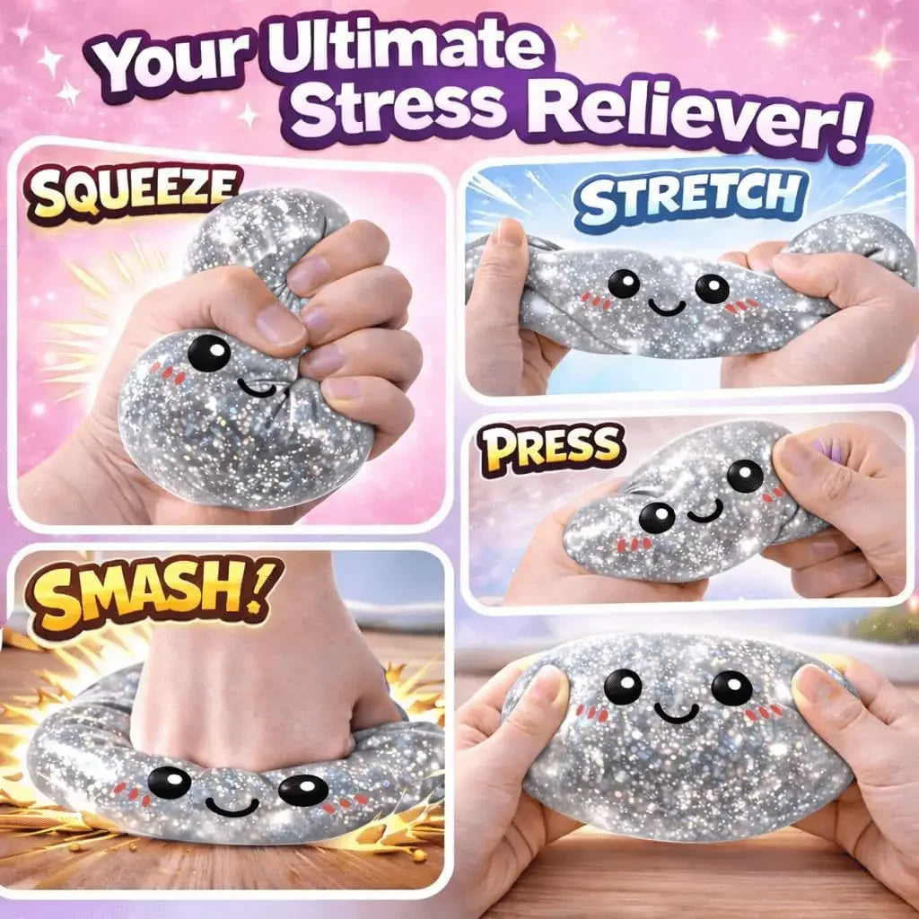 Halloween Ghost Dumpling Squishy Toy — Stress Relief Fidget with Steamer Set