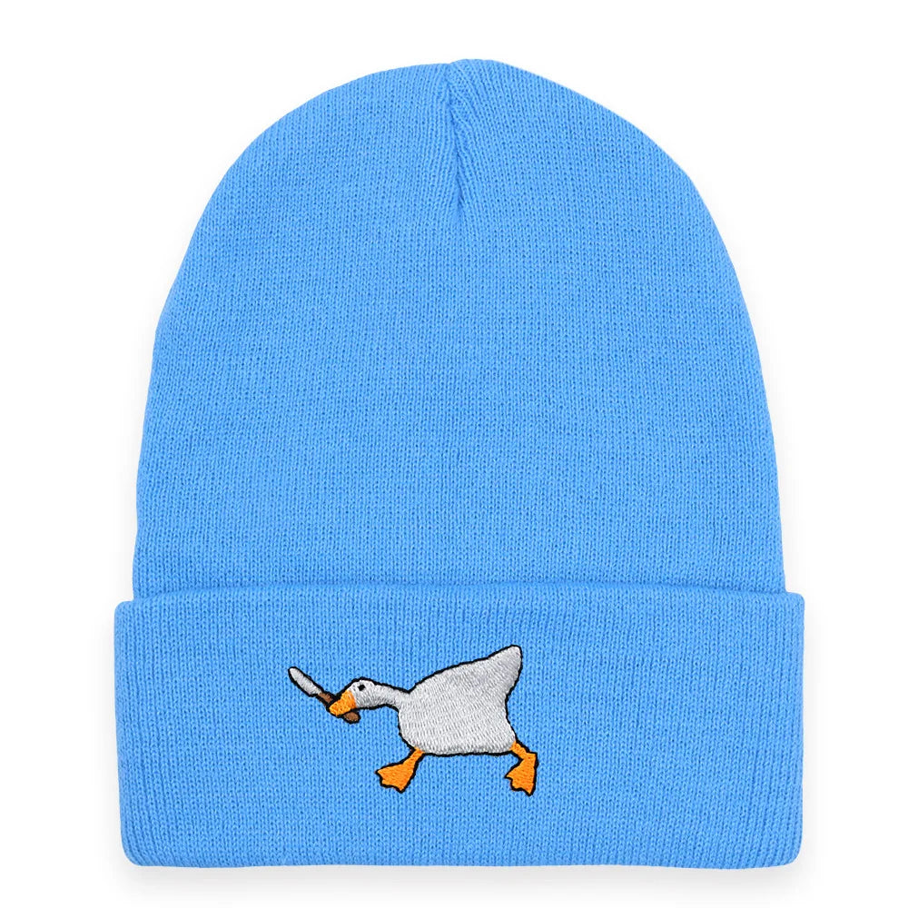 Big Goose Embroidered Knitted Beanie — Unisex Winter Hat | 17 Colors