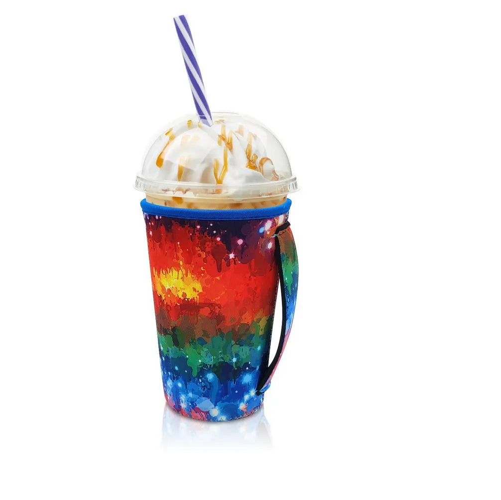 Neoprene Iced Coffee Sleeve with Handle – Fits 30–32oz Cups