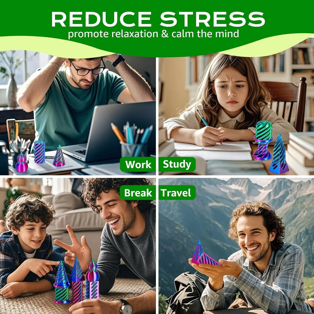 6 Pack Spiral Cone Fidget Toys