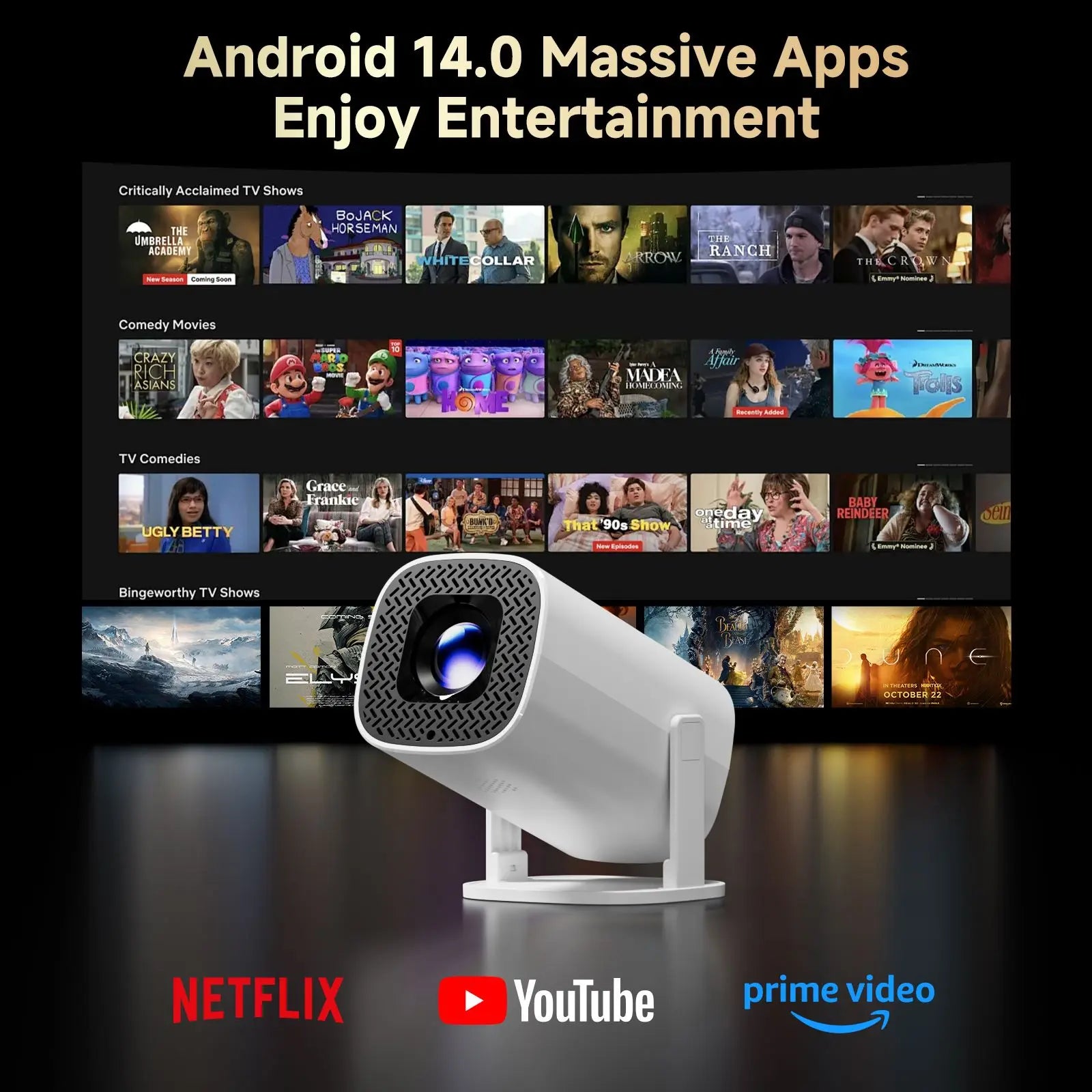 P30PRO Android 14 Smart Mini Projector