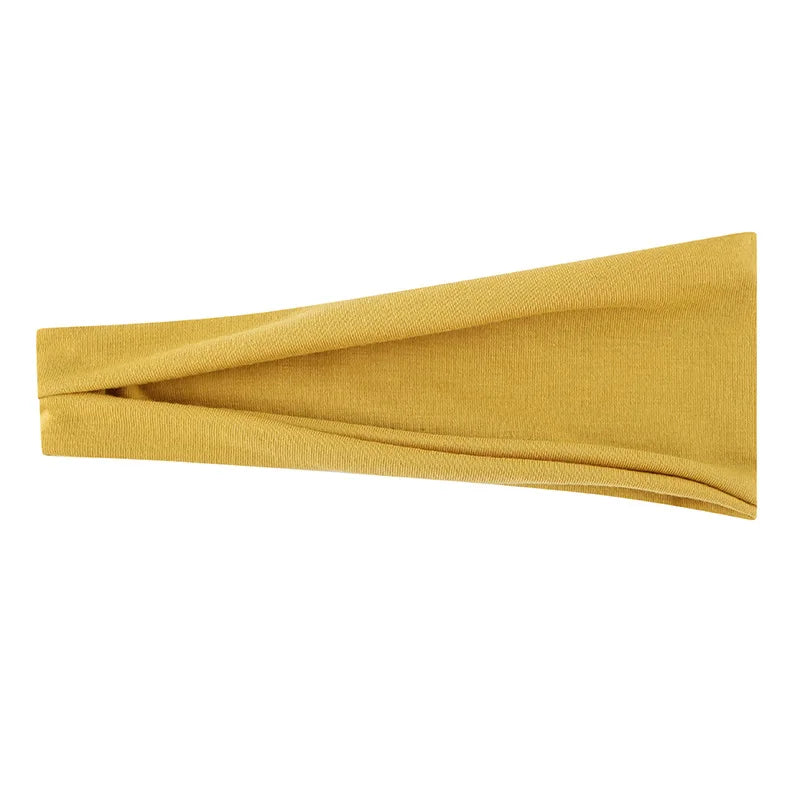 Women's Elastic Turban Headband — Solid Color Hair Wrap for Yoga, Makeup & Everyday Style | 22 Colors