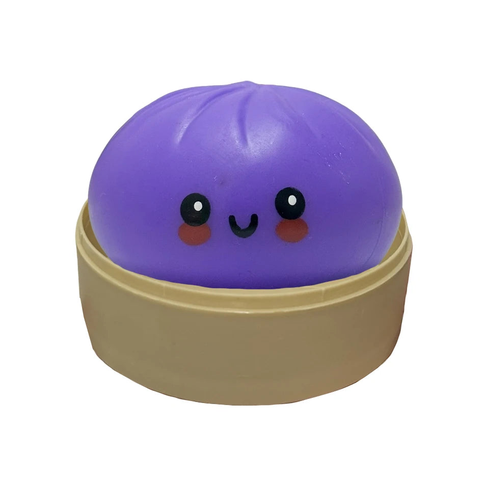 Giant Squishy Dumpling Stress Toy — Soft TPR with Bamboo Steamer
