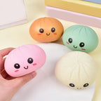 Giant Squishy Dumpling Stress Toy — Soft TPR with Bamboo Steamer