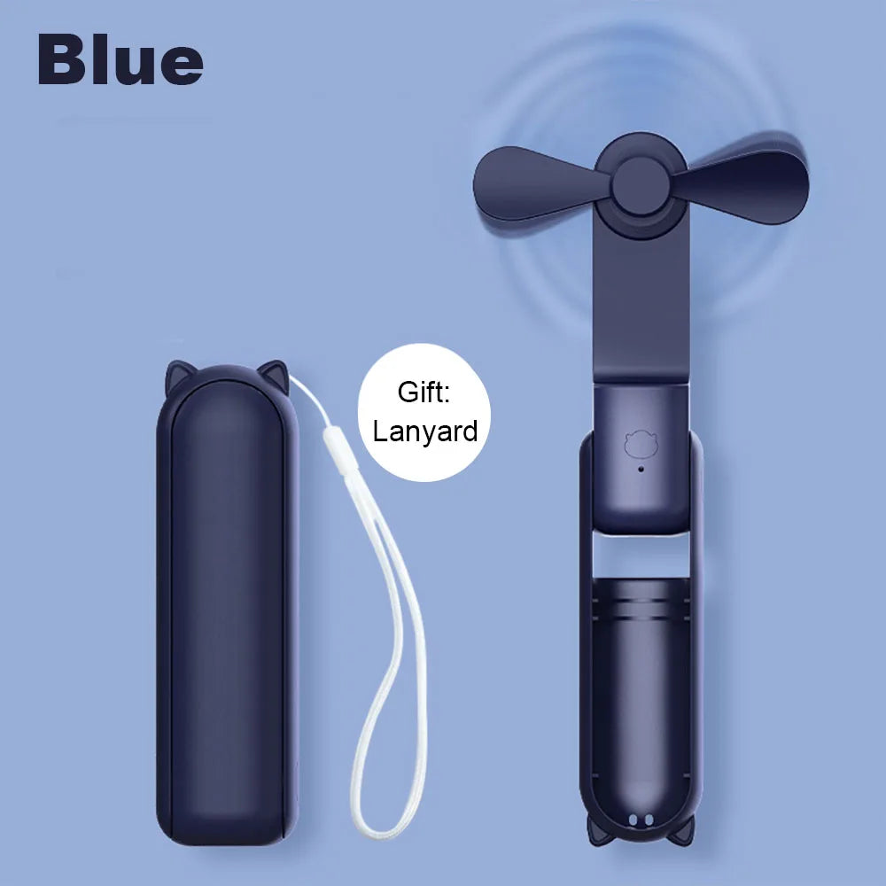 Pocket Fan with Power Bank – USB Rechargeable, Foldable & Ultra-Portable