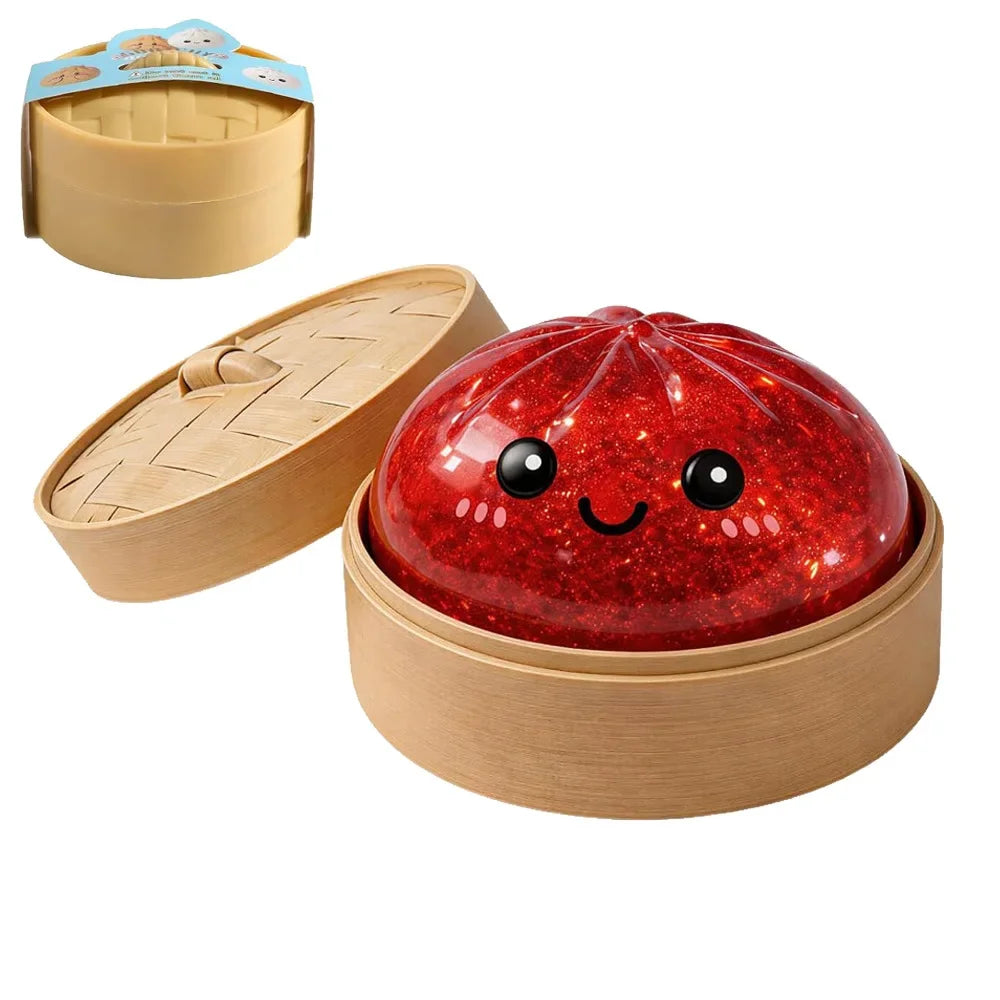 Halloween Ghost Dumpling Squishy Toy — Stress Relief Fidget with Steamer Set