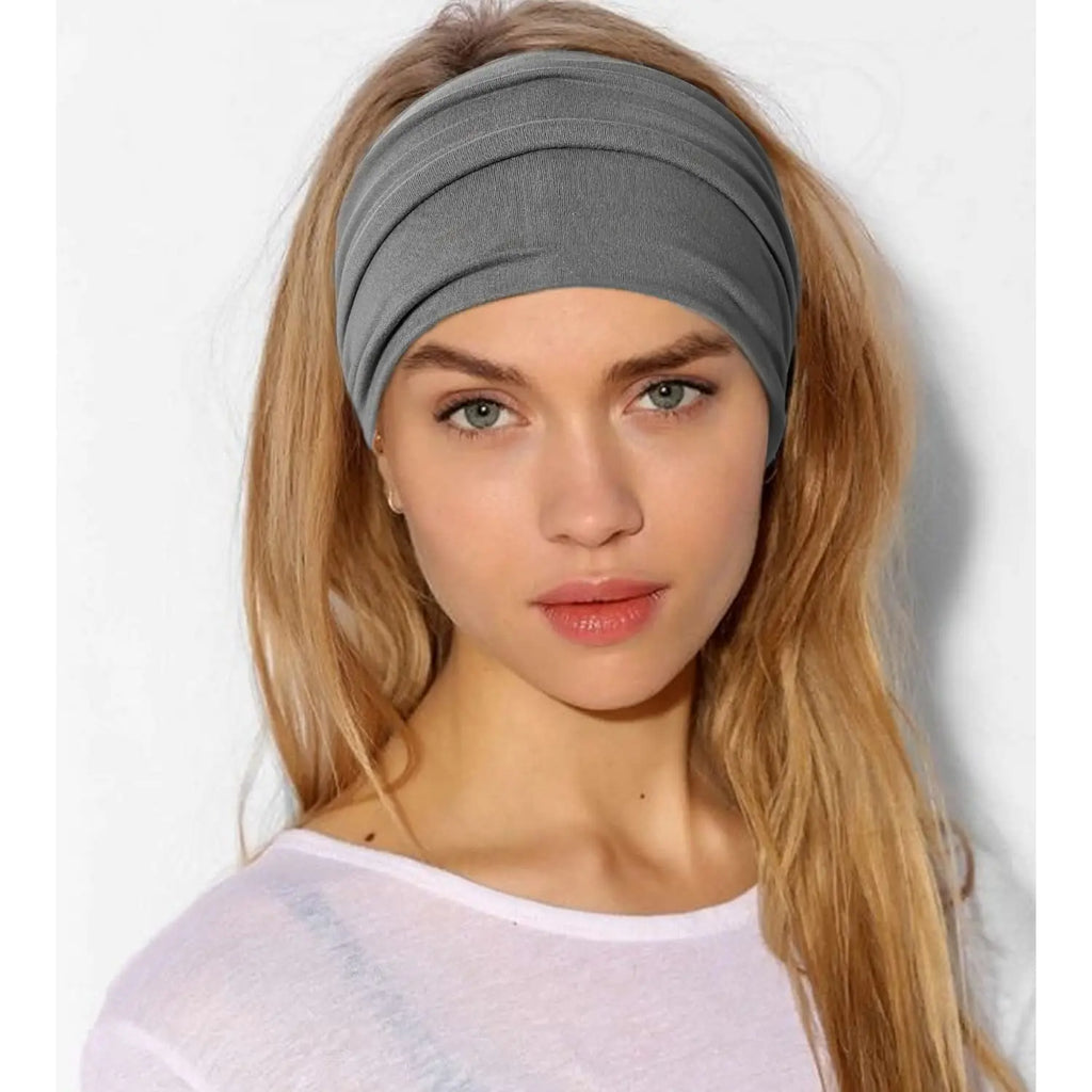 Women's Wide Twist Turban Headband — Non-Slip Sport Sweatband | African-Inspired Hair Wrap | 8 Colors