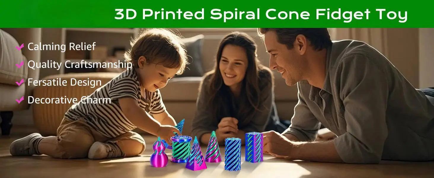 6 Pack Spiral Cone Fidget Toys